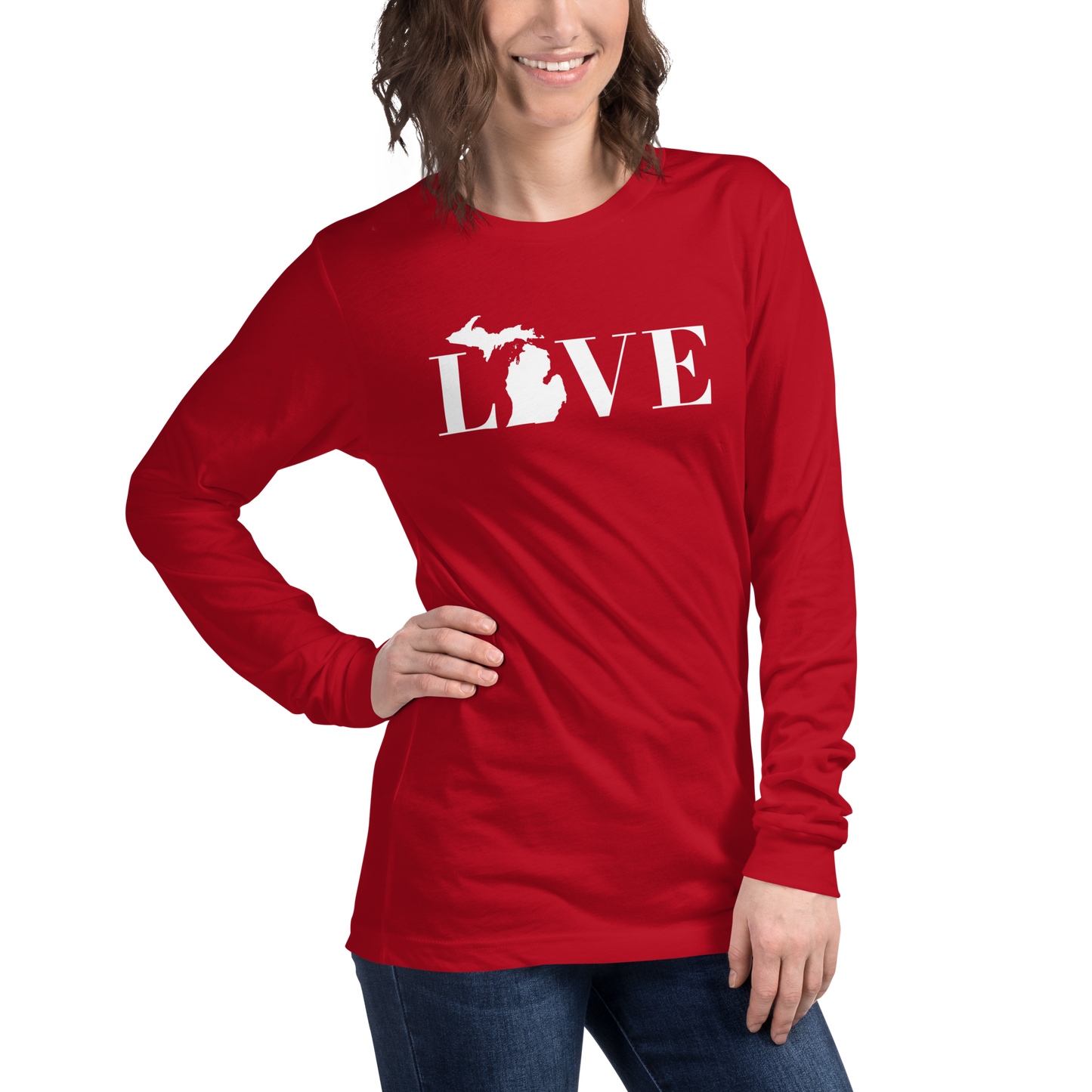 Michigan 'Love' T-Shirt (Didone Font) | Unisex Long Sleeve