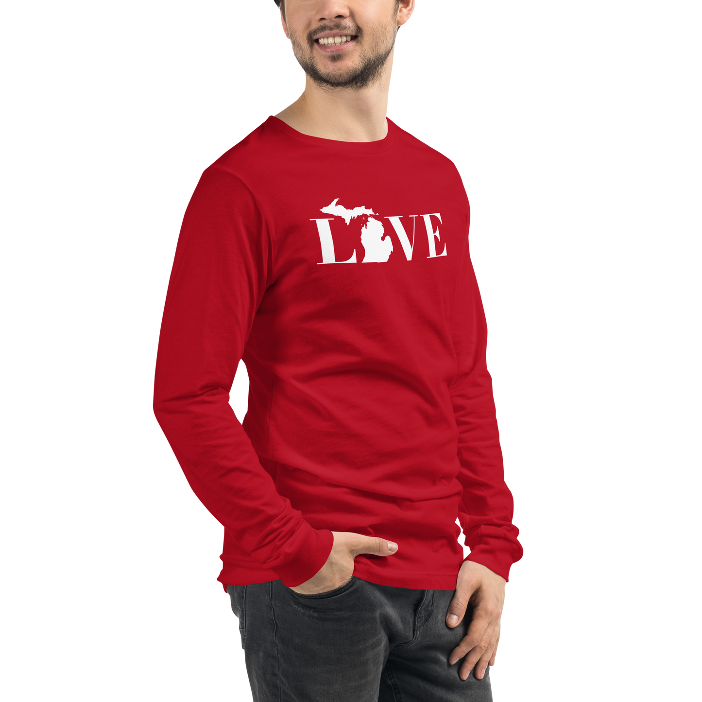 Michigan 'Love' T-Shirt (Didone Font) | Unisex Long Sleeve