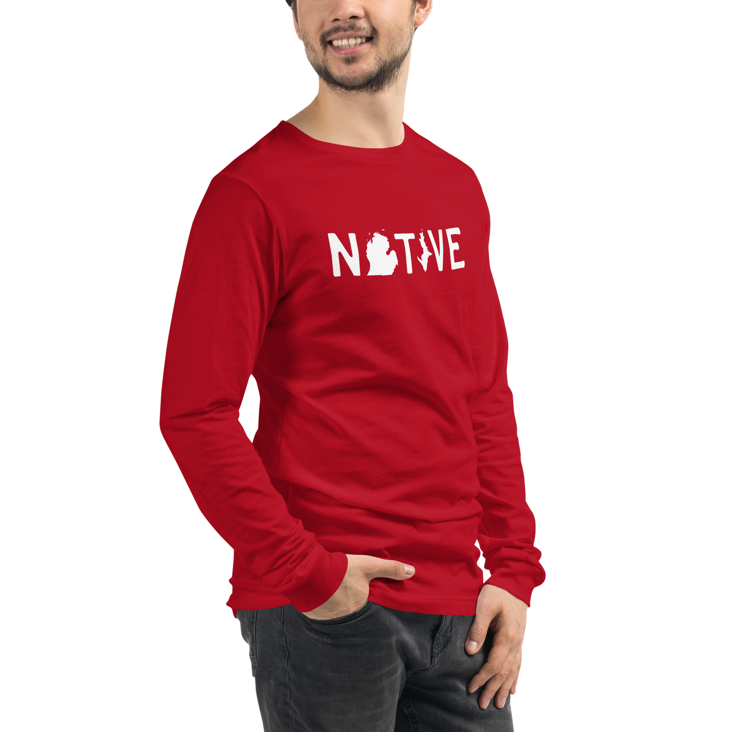 Michigan 'Native' T-Shirt (Licence Plate Font) | Unisex Long Sleeve