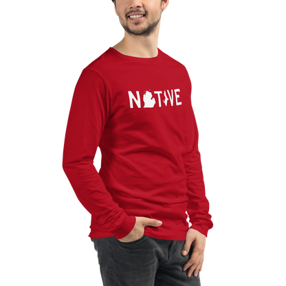 Michigan 'Native' T-Shirt (Licence Plate Font) | Unisex Long Sleeve