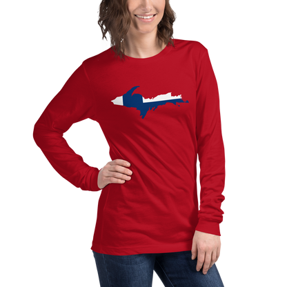 Michigan Upper Peninsula T-Shirt (w/ UP Finland Flag Outline) | Unisex Long Sleeve