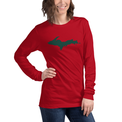 Michigan Upper Peninsula T-Shirt (w/ Green UP Outline) | Unisex Long Sleeve