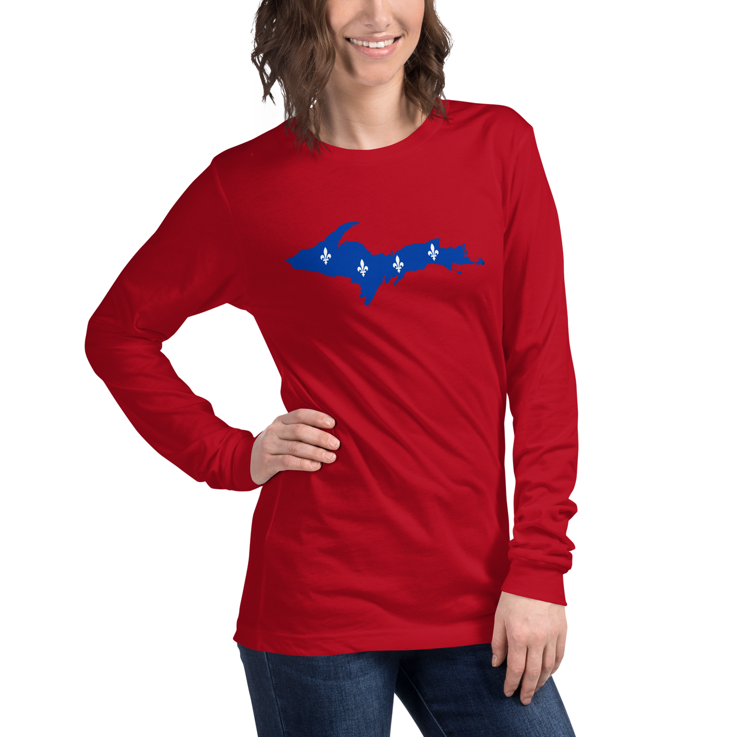 Michigan Upper Peninsula T-Shirt (w/ UP Quebec Flag Outline) | Unisex Long Sleeve