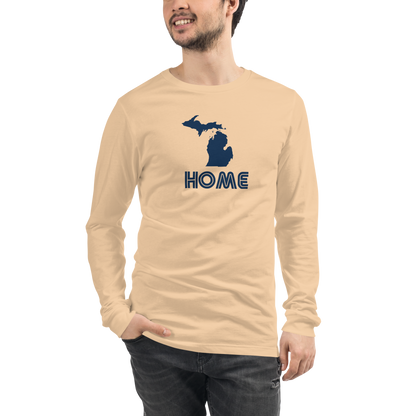 Michigan 'Home' T-Shirt (1970s Audiophile Font) | Unisex Long Sleeve