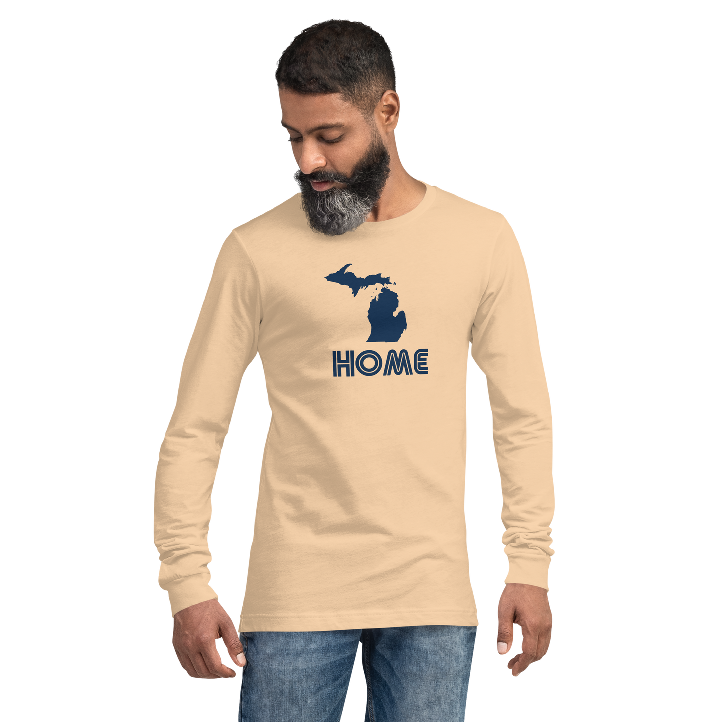 Michigan 'Home' T-Shirt (1970s Audiophile Font) | Unisex Long Sleeve