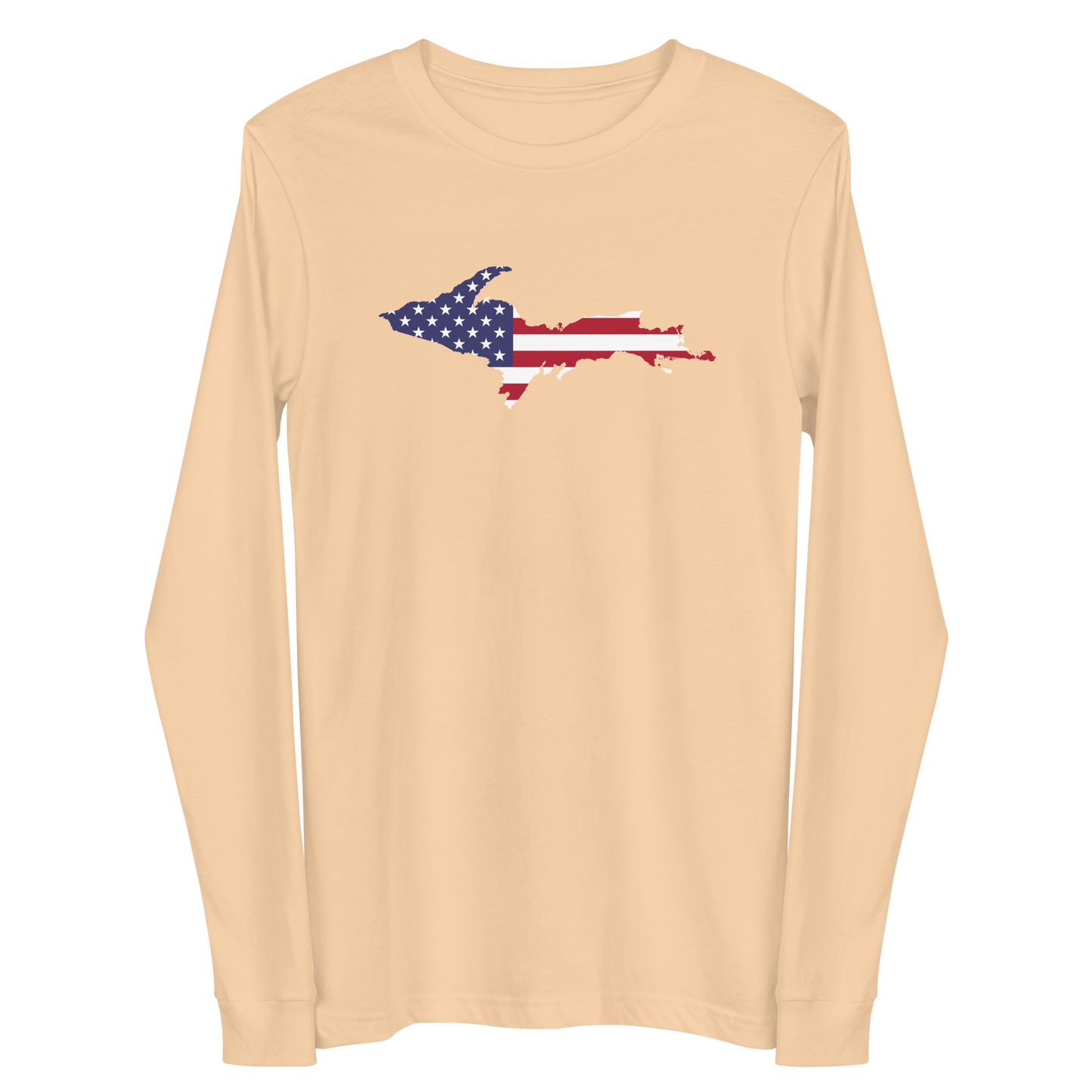 Michigan Upper Peninsula T-Shirt (w/ UP USA Flag Outline) | Unisex Long Sleeve