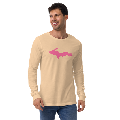 Michigan Upper Peninsula T-Shirt (w/ Pink UP Outline) | Unisex Long Sleeve