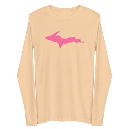 Michigan Upper Peninsula T-Shirt (w/ Pink UP Outline) | Unisex Long Sleeve