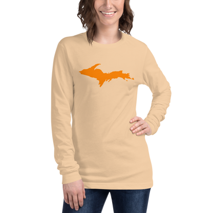 Michigan Upper Peninsula T-Shirt (w/ Orange UP Outline) | Unisex Long Sleeve