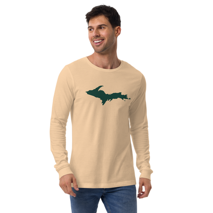 Michigan Upper Peninsula T-Shirt (w/ Green UP Outline) | Unisex Long Sleeve