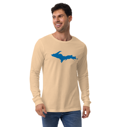 Michigan Upper Peninsula T-Shirt (w/ Azure UP Outline) | Unisex Long Sleeve