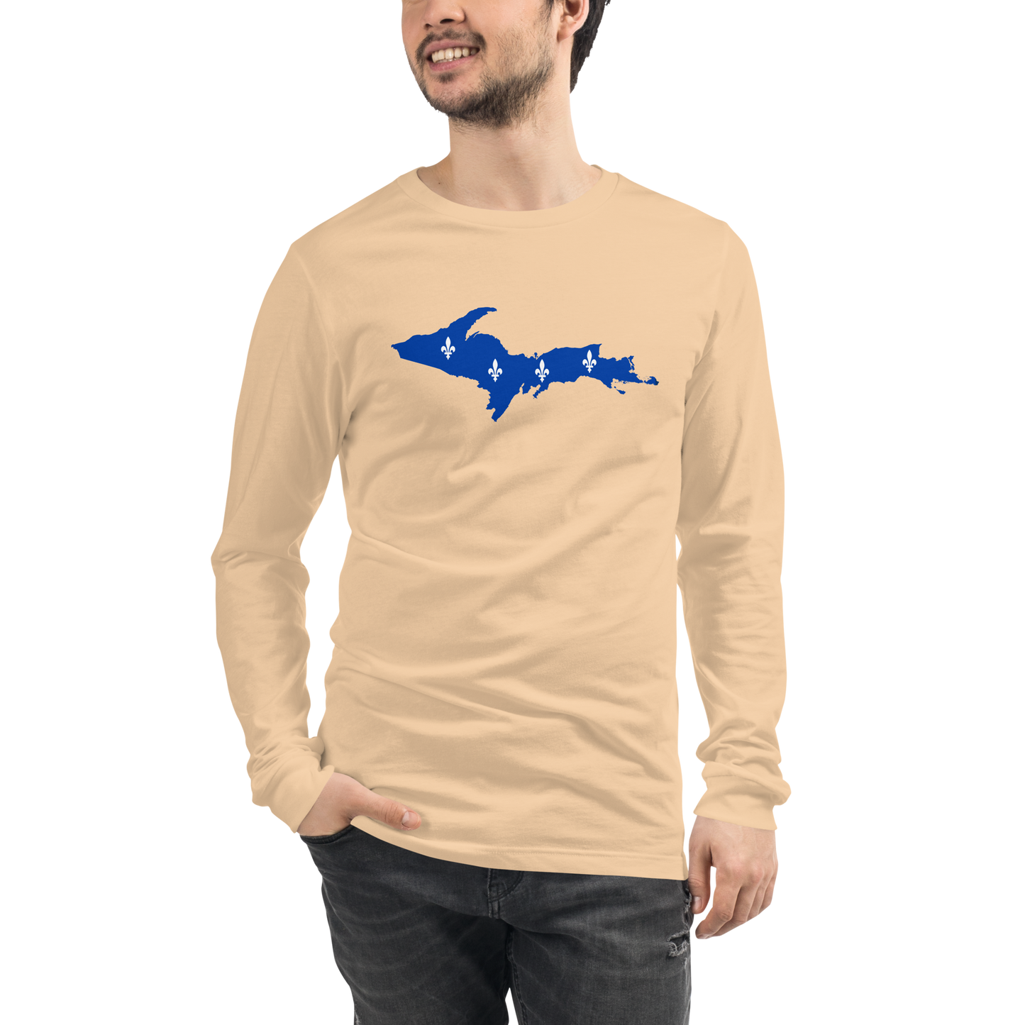 Michigan Upper Peninsula T-Shirt (w/ UP Quebec Flag Outline) | Unisex Long Sleeve