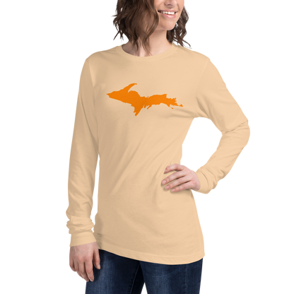 Michigan Upper Peninsula T-Shirt (w/ Orange UP Outline) | Unisex Long Sleeve