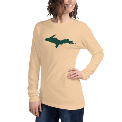 Michigan Upper Peninsula T-Shirt (w/ Green UP Outline) | Unisex Long Sleeve