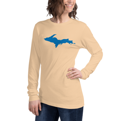 Michigan Upper Peninsula T-Shirt (w/ Azure UP Outline) | Unisex Long Sleeve