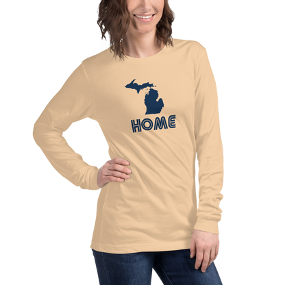 Michigan 'Home' T-Shirt (1970s Audiophile Font) | Unisex Long Sleeve