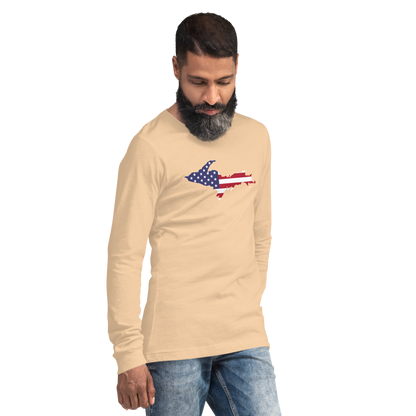 Michigan Upper Peninsula T-Shirt (w/ UP USA Flag Outline) | Unisex Long Sleeve