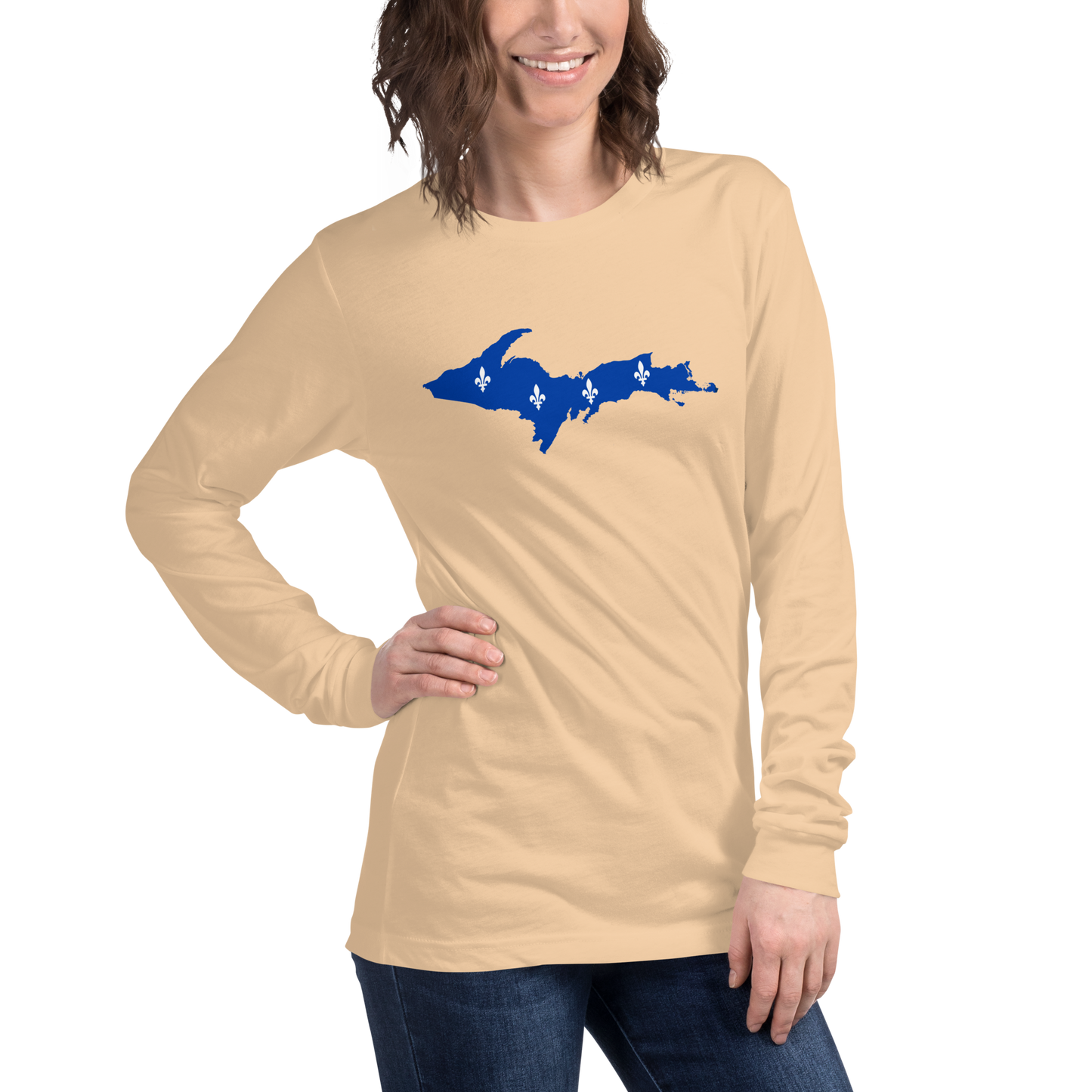 Michigan Upper Peninsula T-Shirt (w/ UP Quebec Flag Outline) | Unisex Long Sleeve