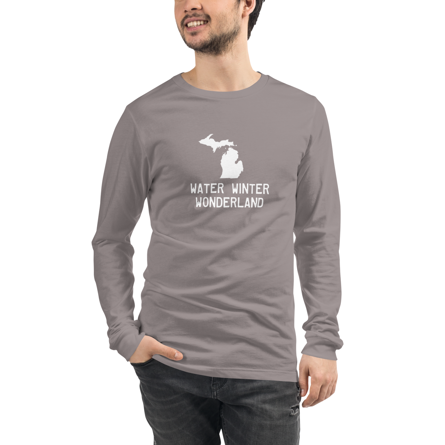 Michigan 'Water Winter Wonderland' Long Sleeve T-Shirt | Unisex