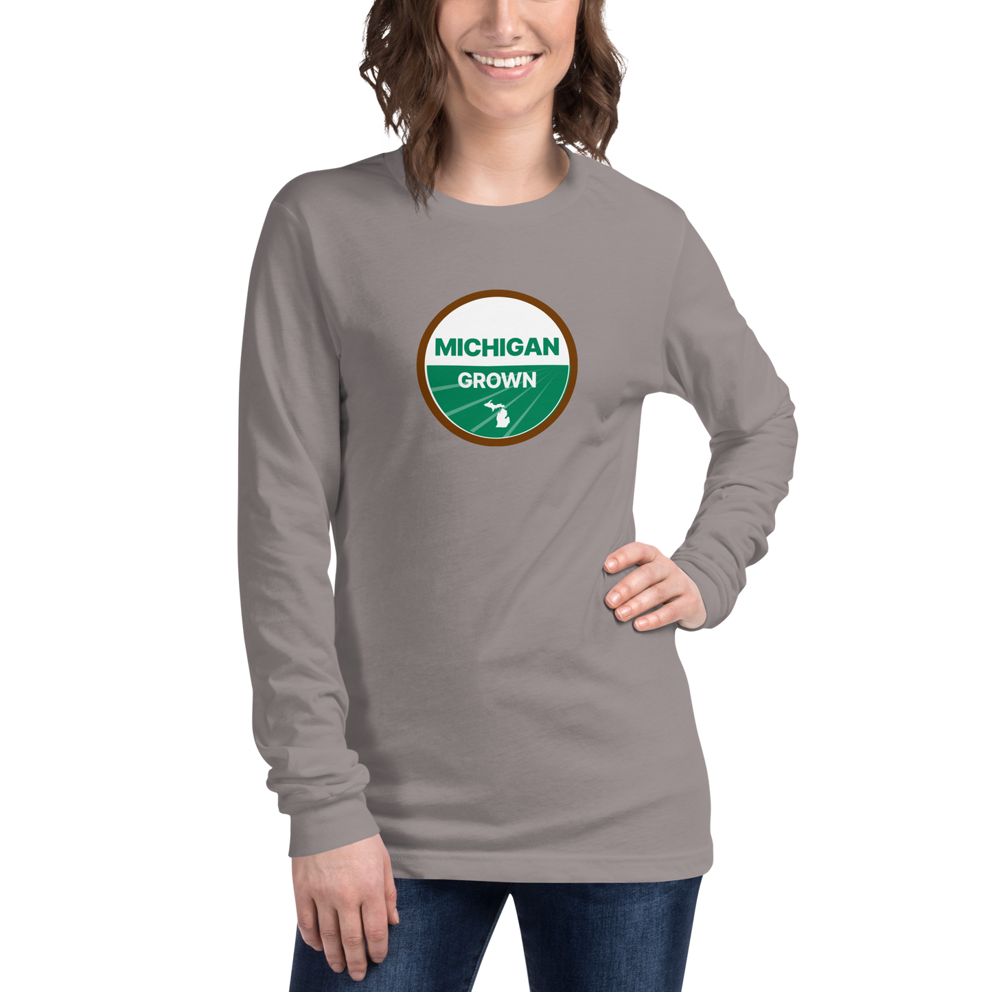 'Michigan Grown' Long Sleeve T-Shirt (Organic Certification Parody)