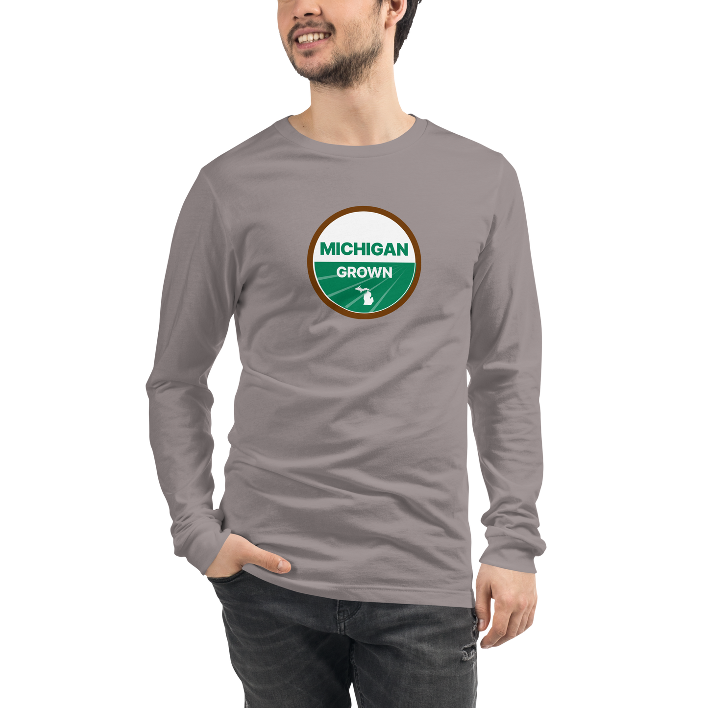 'Michigan Grown' Long Sleeve T-Shirt (Organic Certification Parody)