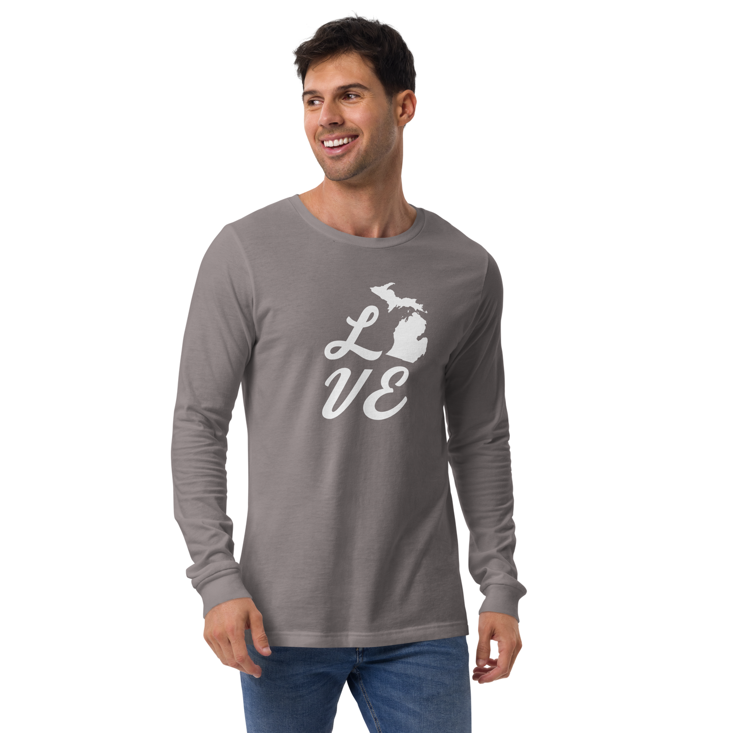 Michigan 'Love' T-Shirt (Retro Script Font) | Unisex Long Sleeve