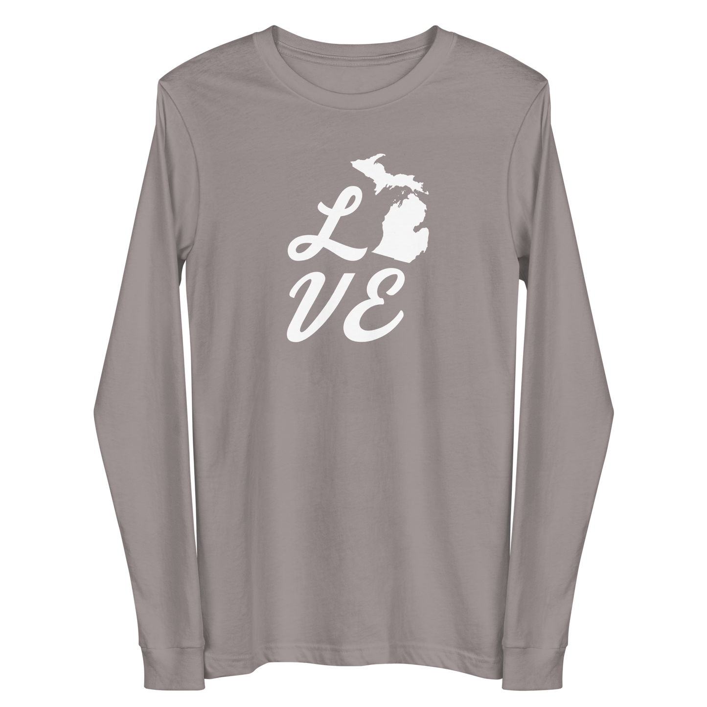 Michigan 'Love' T-Shirt (Retro Script Font) | Unisex Long Sleeve