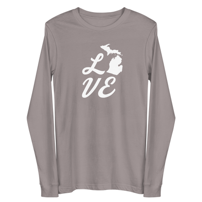 Michigan 'Love' T-Shirt (Retro Script Font) | Unisex Long Sleeve