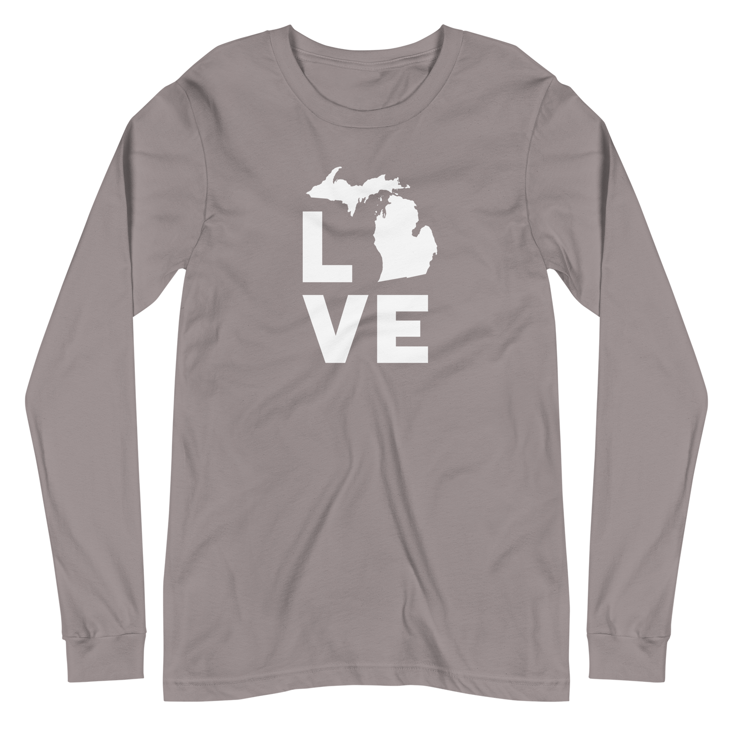 Michigan 'Love' T-Shirt (Geometric Sans Font) | Unisex Long Sleeve