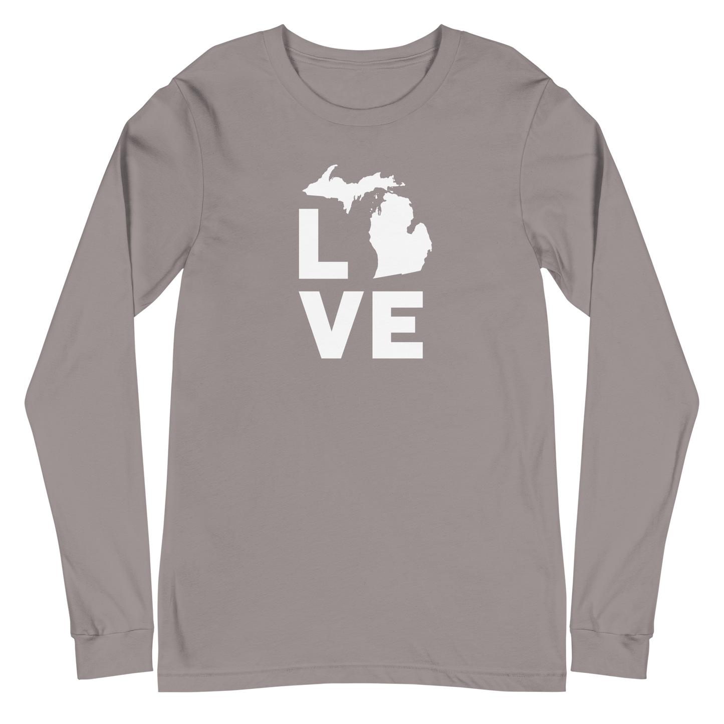 Michigan 'Love' T-Shirt (Geometric Sans Font) | Unisex Long Sleeve