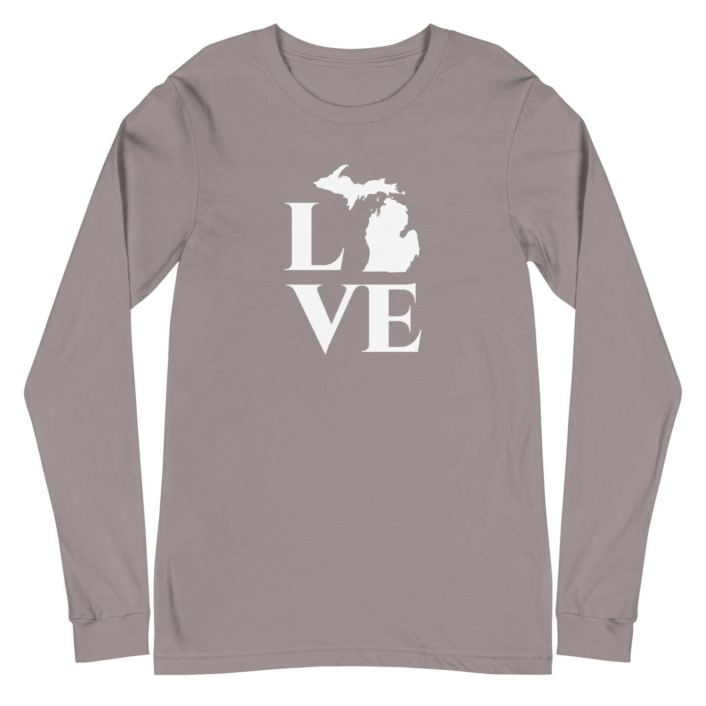 Michigan 'Love' T-Shirt (Roman Serif Font) | Unisex Long Sleeve