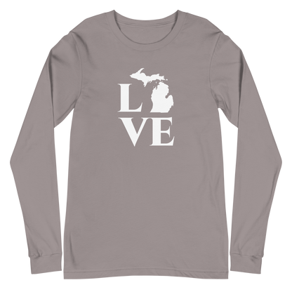 Michigan 'Love' T-Shirt (Roman Serif Font) | Unisex Long Sleeve