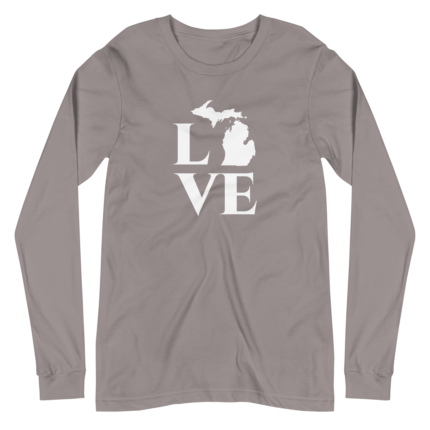 Michigan 'Love' T-Shirt (Roman Serif Font) | Unisex Long Sleeve