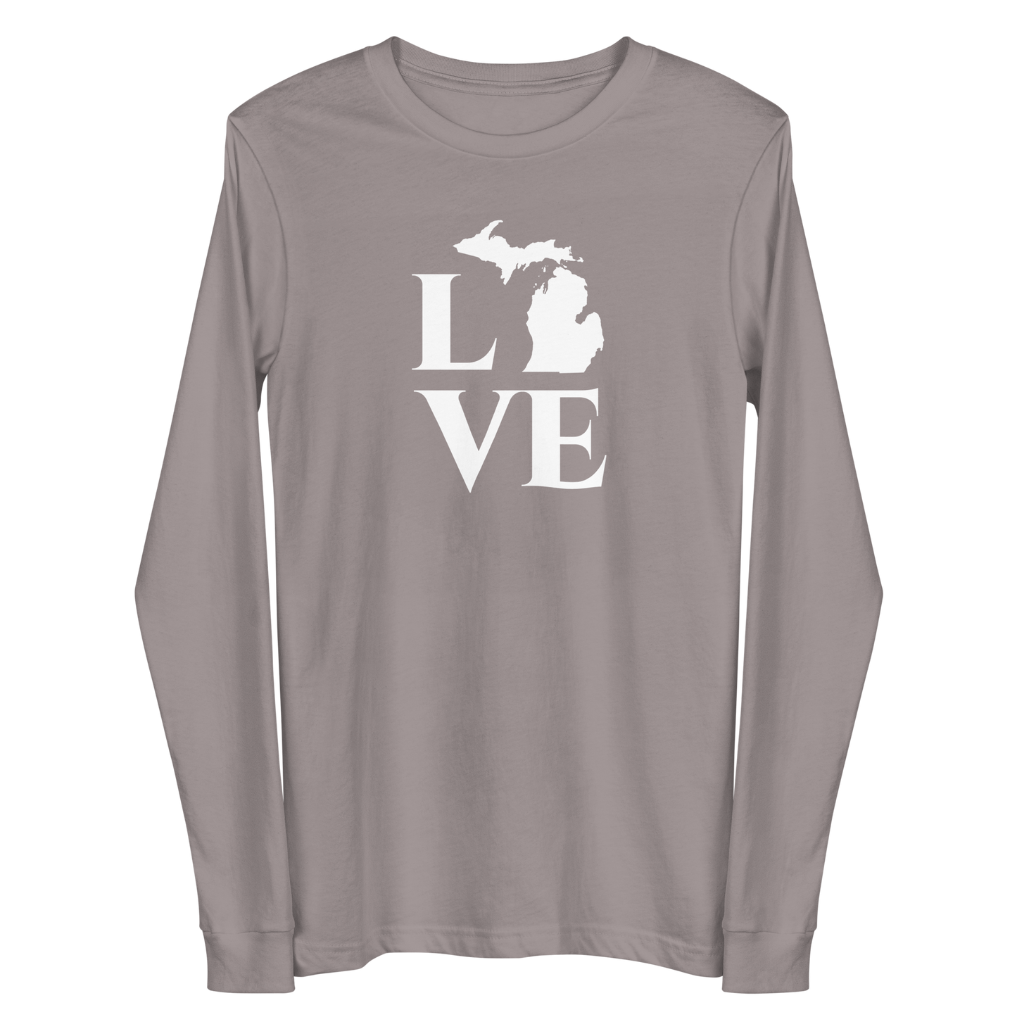 Michigan 'Love' T-Shirt (Roman Serif Font) | Unisex Long Sleeve