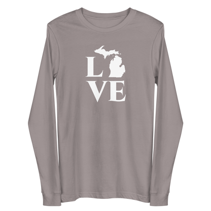 Michigan 'Love' T-Shirt (Roman Serif Font) | Unisex Long Sleeve