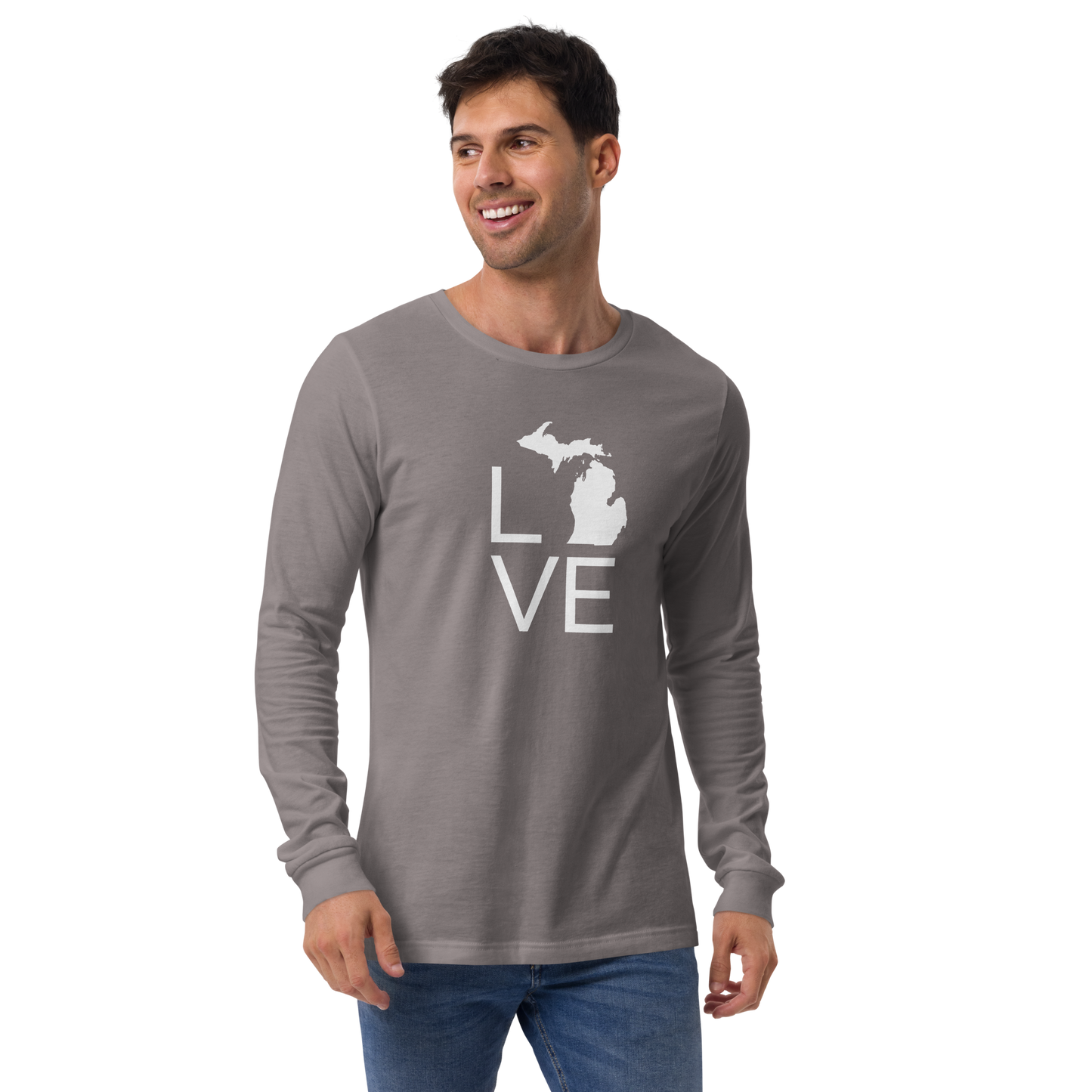 Michigan 'Love' T-Shirt (Thin Sans Font) | Unisex Long Sleeve