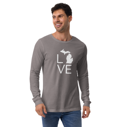 Michigan 'Love' T-Shirt (Thin Sans Font) | Unisex Long Sleeve