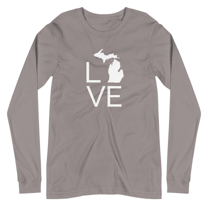 Michigan 'Love' T-Shirt (Thin Sans Font) | Unisex Long Sleeve