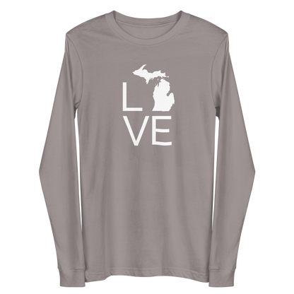 Michigan 'Love' T-Shirt (Thin Sans Font) | Unisex Long Sleeve