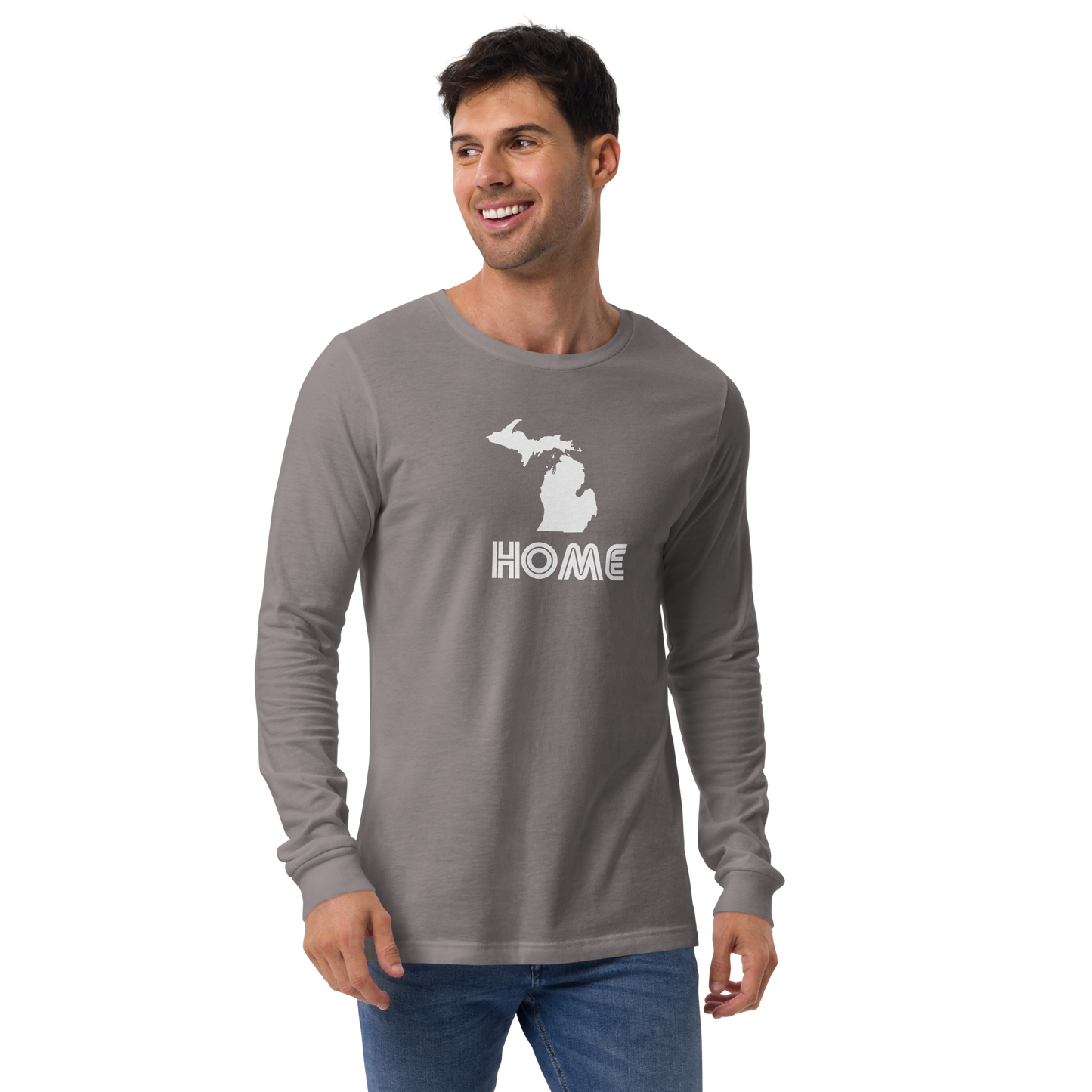 Michigan 'Home' T-Shirt (1970s Audiophile Font) | Unisex Long Sleeve