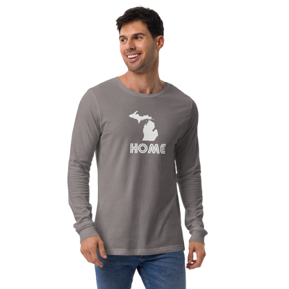 Michigan 'Home' T-Shirt (1970s Audiophile Font) | Unisex Long Sleeve