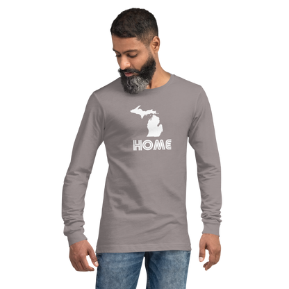 Michigan 'Home' T-Shirt (1970s Audiophile Font) | Unisex Long Sleeve