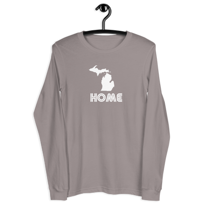 Michigan 'Home' T-Shirt (1970s Audiophile Font) | Unisex Long Sleeve