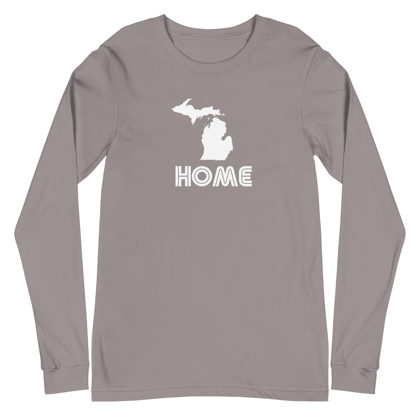 Michigan 'Home' T-Shirt (1970s Audiophile Font) | Unisex Long Sleeve