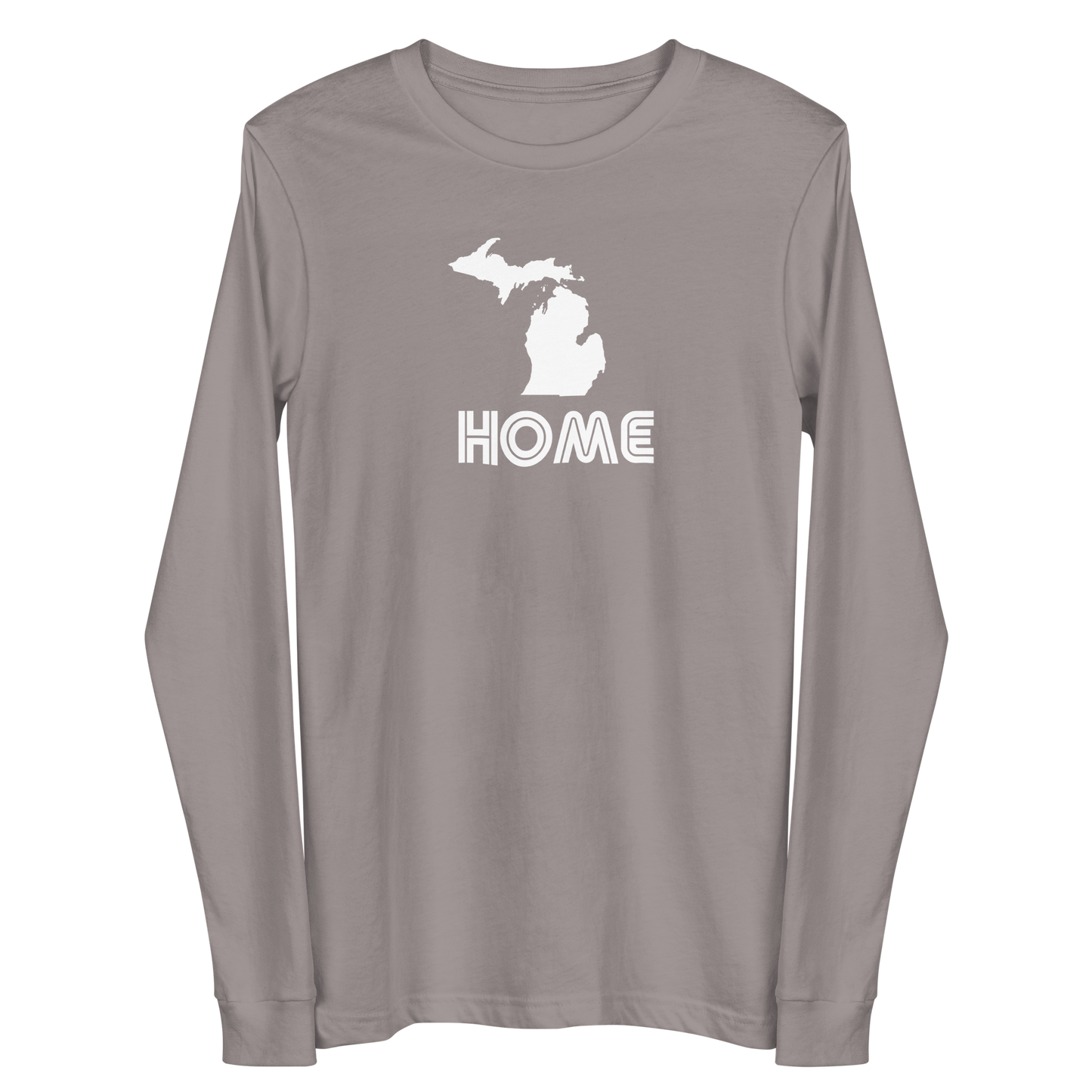 Michigan 'Home' T-Shirt (1970s Audiophile Font) | Unisex Long Sleeve