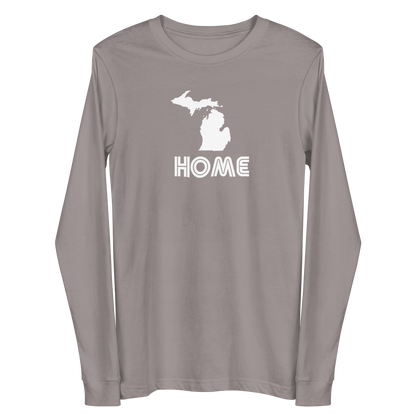 Michigan 'Home' T-Shirt (1970s Audiophile Font) | Unisex Long Sleeve