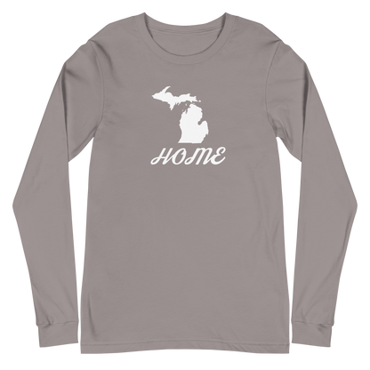 Michigan 'Home' T-Shirt (Retro Script Font) | Unisex Long Sleeve