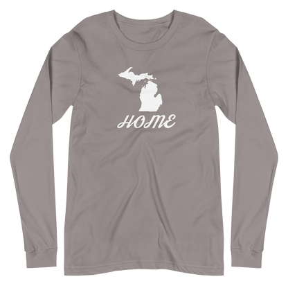 Michigan 'Home' T-Shirt (Retro Script Font) | Unisex Long Sleeve