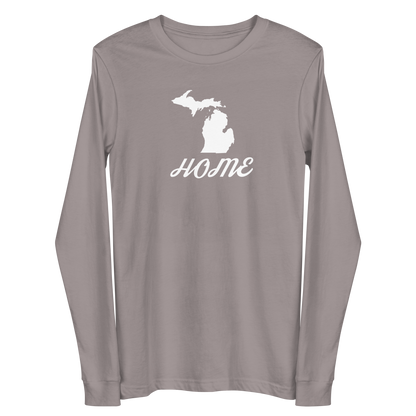 Michigan 'Home' T-Shirt (Retro Script Font) | Unisex Long Sleeve