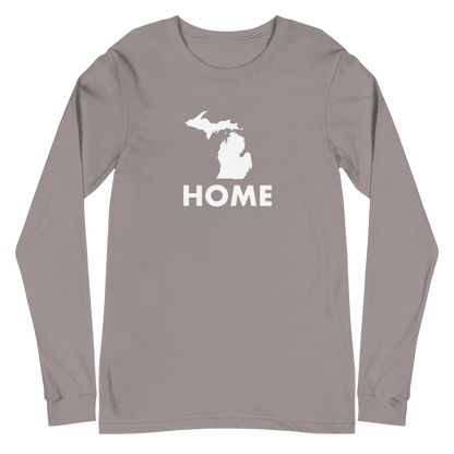 Michigan 'Home' T-Shirt (Geometric Sans Font) | Unisex Long Sleeve